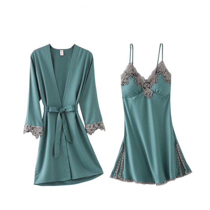 Women Gown Set V-Neck Nighties Wear