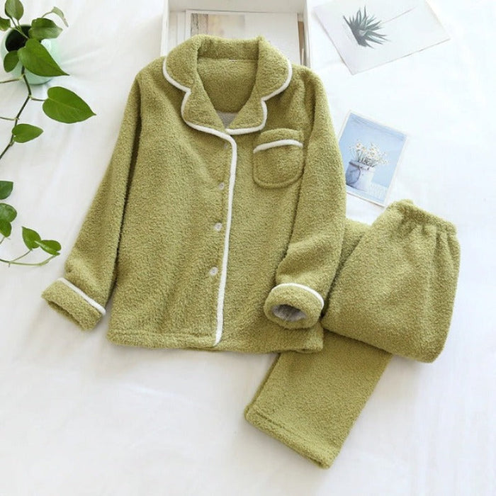 Sheep Wool Warm Pajamas Suit