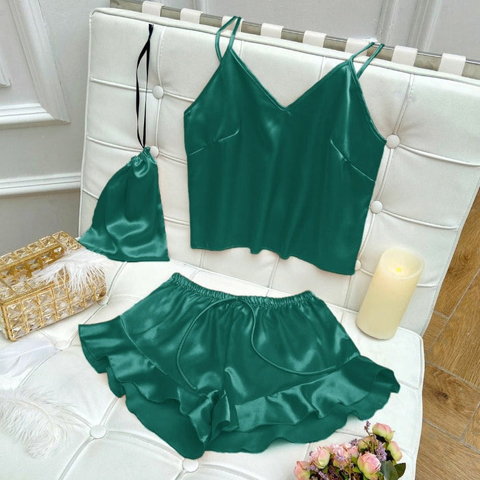 Personalized Solid Colored Ruffle Nightwear Pajamas