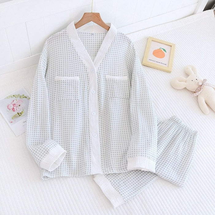 Pretty Lattice Button Pajamas For Women