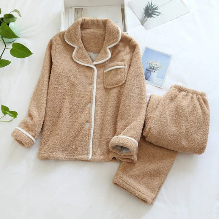 Sheep Wool Warm Pajamas Suit