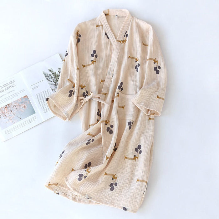 Women Summer Japanese Casual Bathrobe