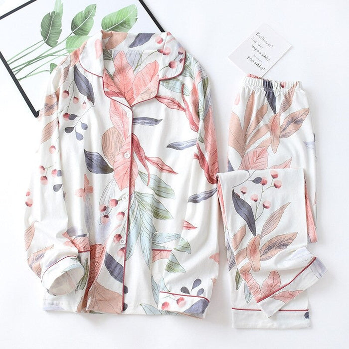 Plant Print Home Wear Pajamas