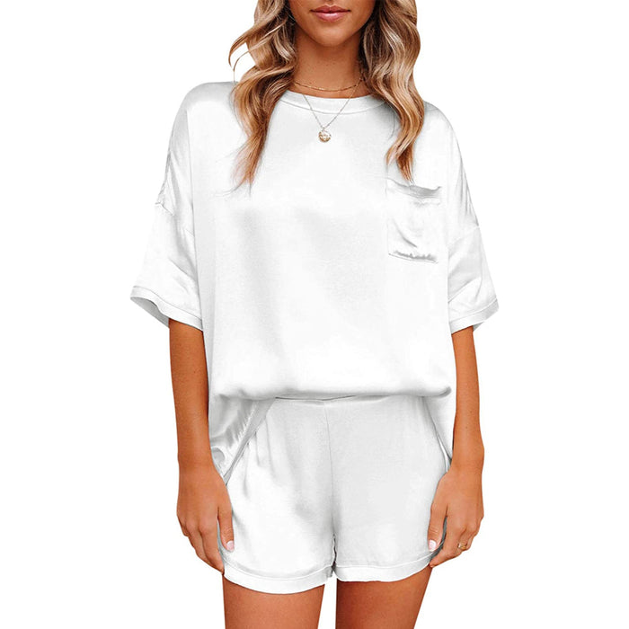 Women's Pajama Short Sleeve T-shirt And Shorts Set