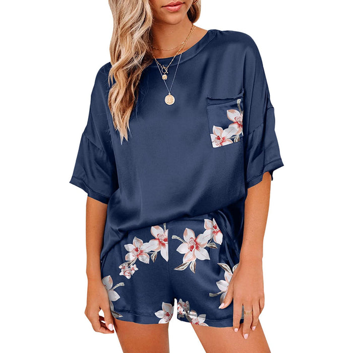 Women's Pajama Set Short Sleeve T-shirt With Shorts