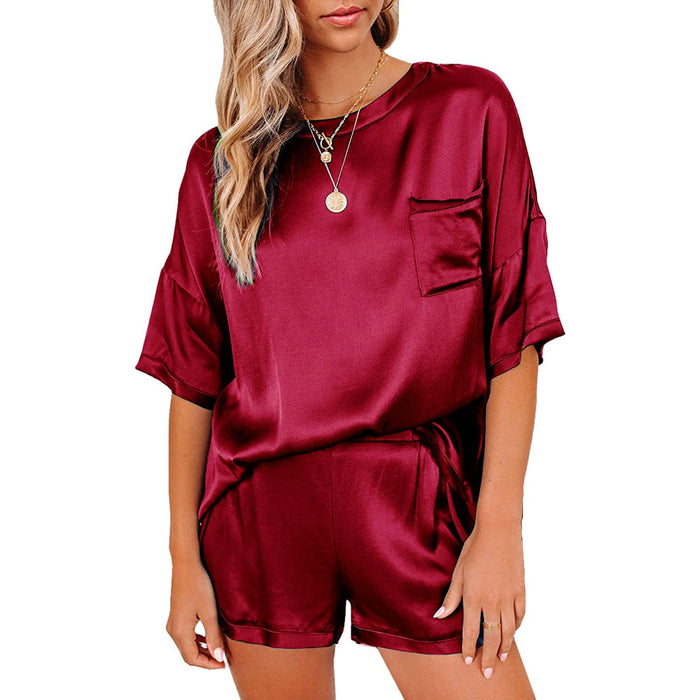 Women's Pajama Short Sleeve T-shirt And Shorts Set