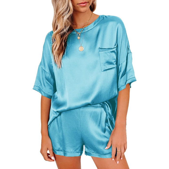 Women's Pajama Short Sleeve T-shirt And Shorts Set