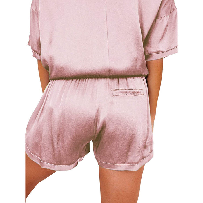 Women's Pajama Short Sleeve T-shirt And Shorts Set