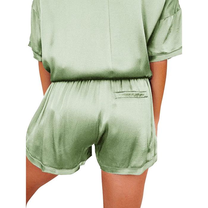 Women's Pajama Short Sleeve T-shirt And Shorts Set