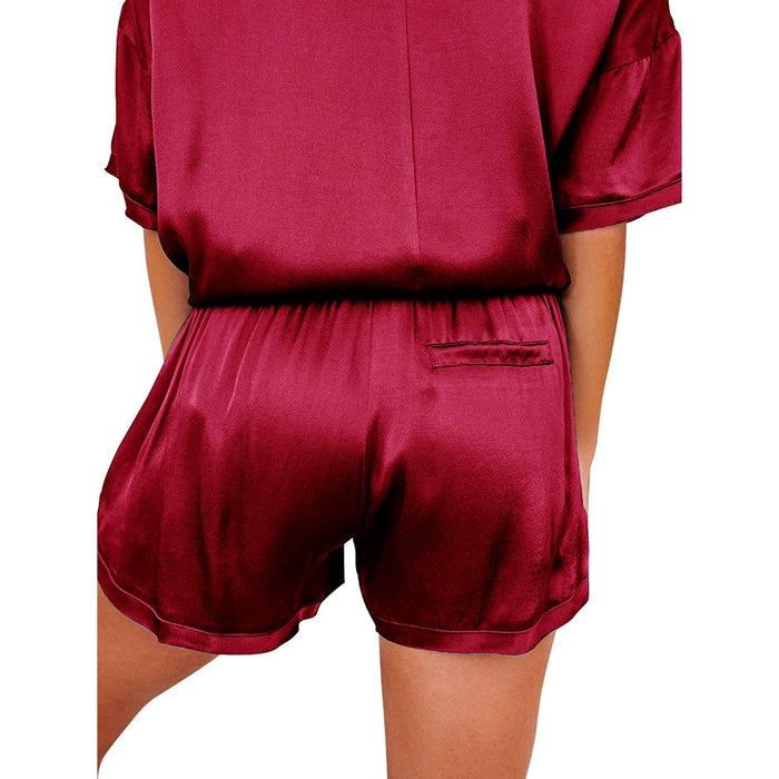 Women's Pajama Short Sleeve T-shirt And Shorts Set