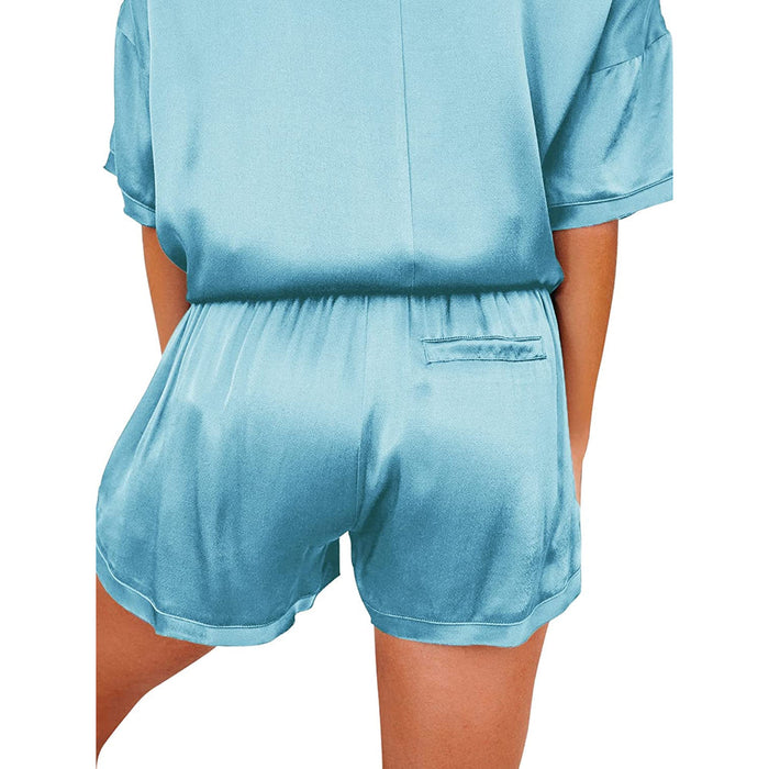 Women's Pajama Short Sleeve T-shirt And Shorts Set