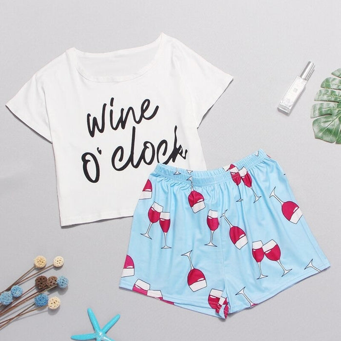 Printed T-shirts & Short 2 Piece Set