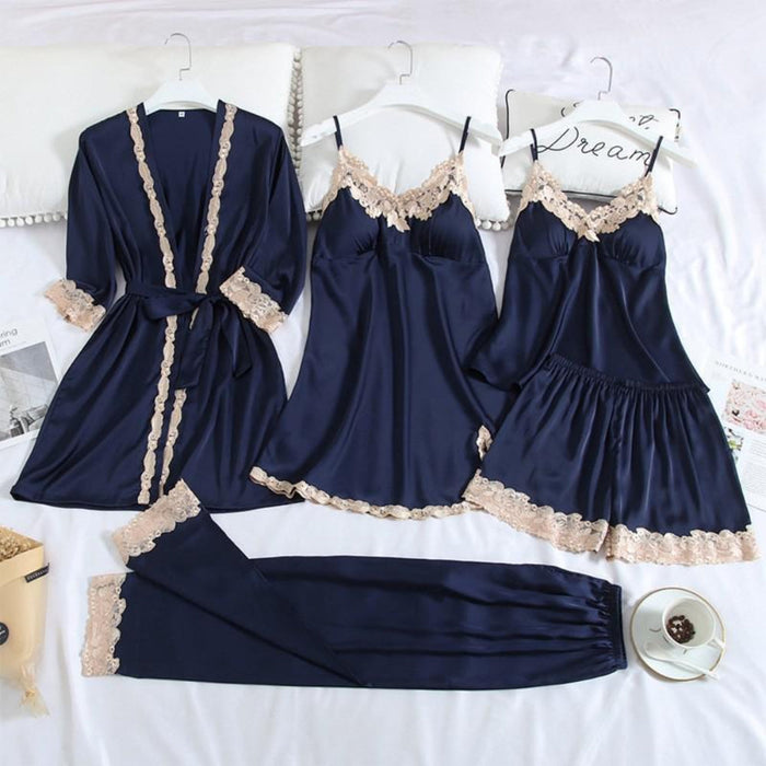 Women Gown Set V-Neck Nighties Wear