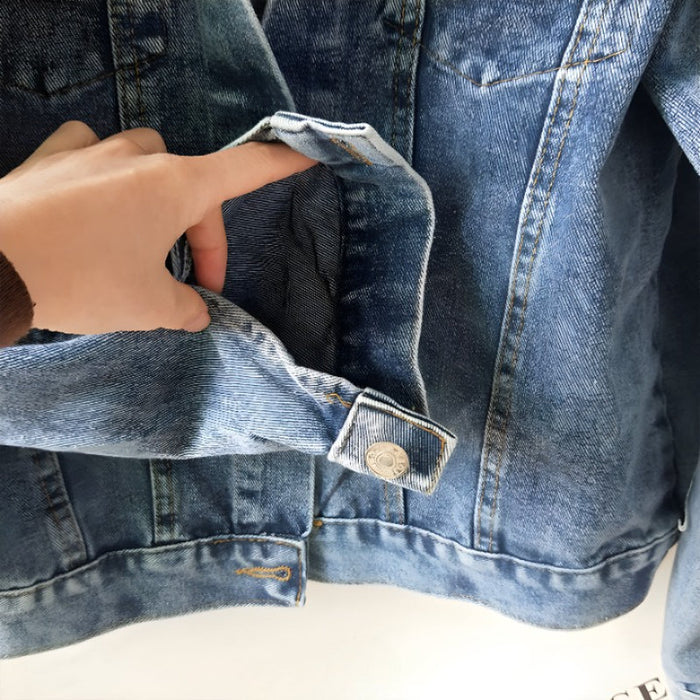 Custom Denim Pearl Jean Jacket