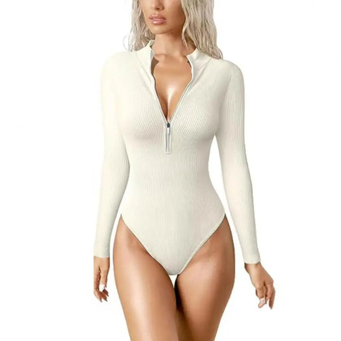 One Piece Snatched Zip Up Bodysuit