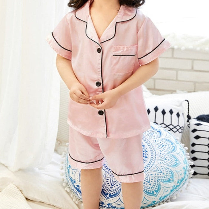 Personalized Flower Half Sleeve Girl Pajamas