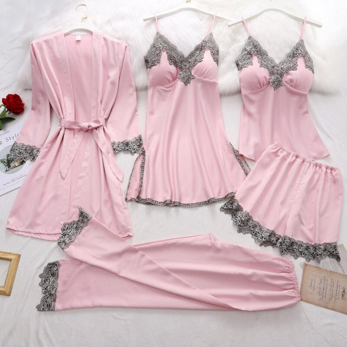 Women Gown Set V-Neck Nighties Wear