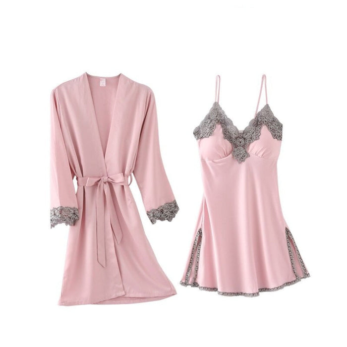 Women Gown Set V-Neck Nighties Wear