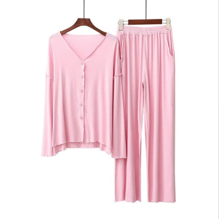 Cotton Long-Sleeved Pajamas Suit For Women