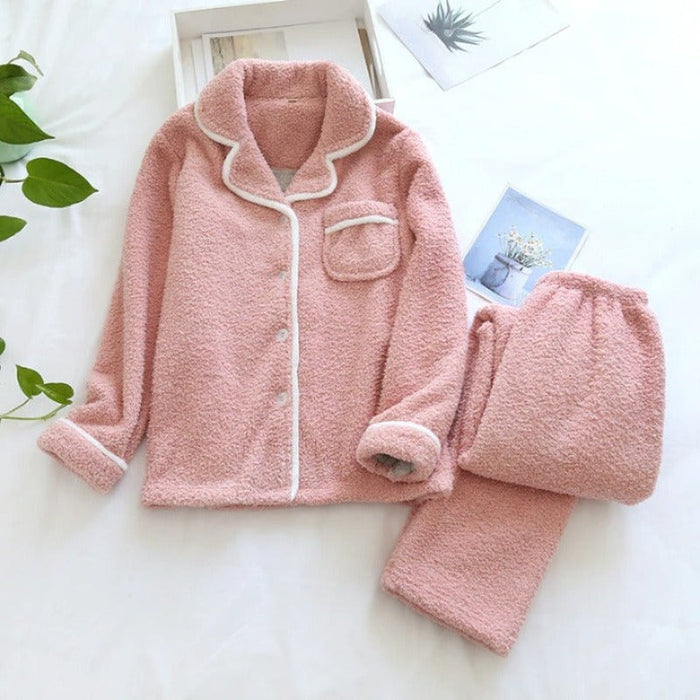 Sheep Wool Warm Pajamas Suit