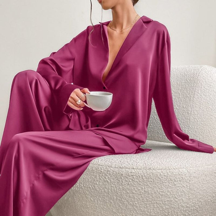 Single-Breasted Long Sleeves Pajamas