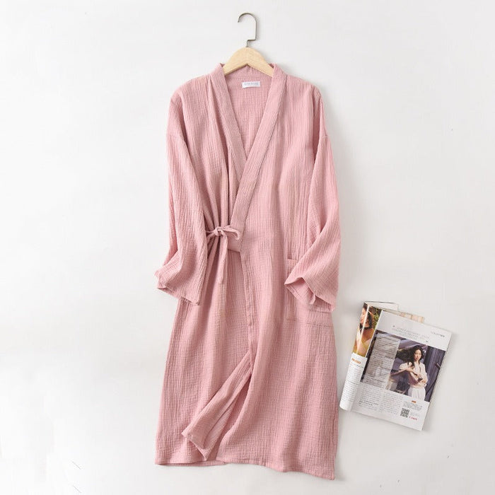 Women Autumn Wear Cotton Crepe Bathrobe