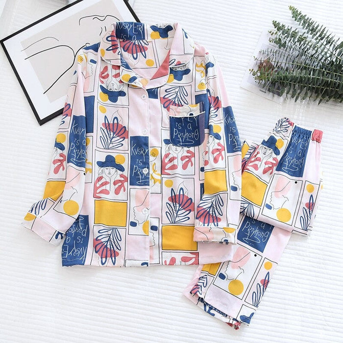 Floral Cotton Pajamas for Women