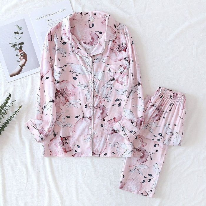 Floral Cotton Pajamas for Women