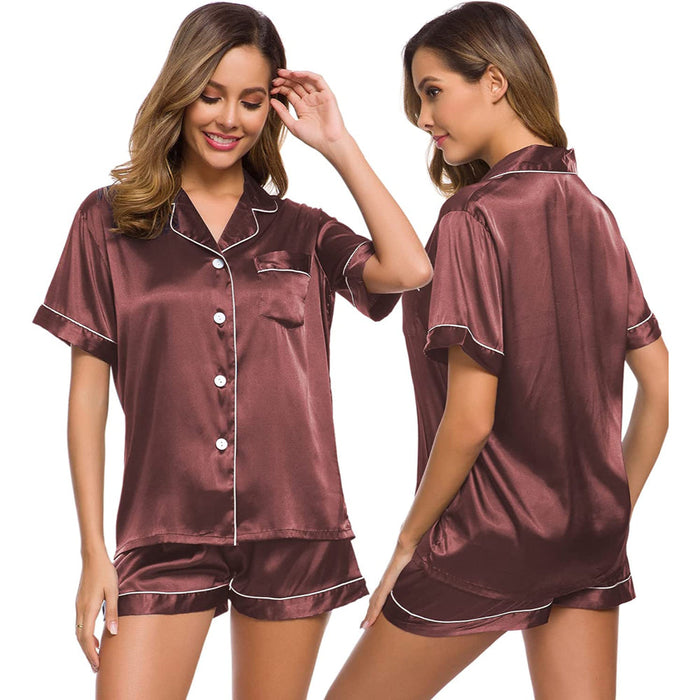 Women Sleepwear Lounge Button-Down Sets