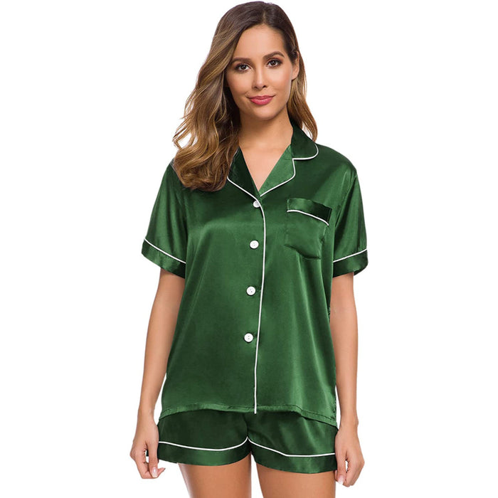 Women Sleepwear Lounge Button-Down Sets