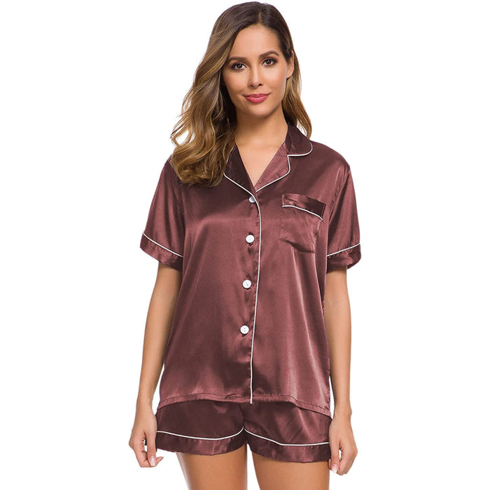 Women Sleepwear Lounge Button-Down Sets