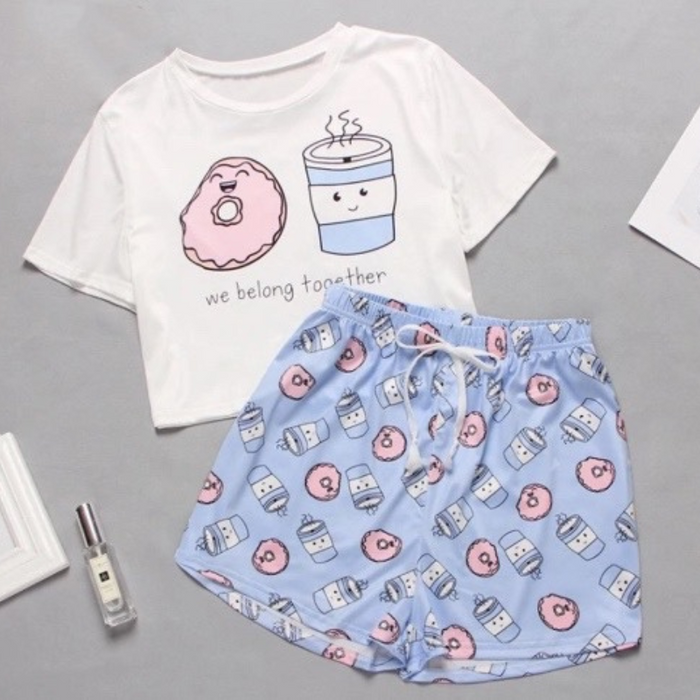 Printed T-shirts & Short 2 Piece Set