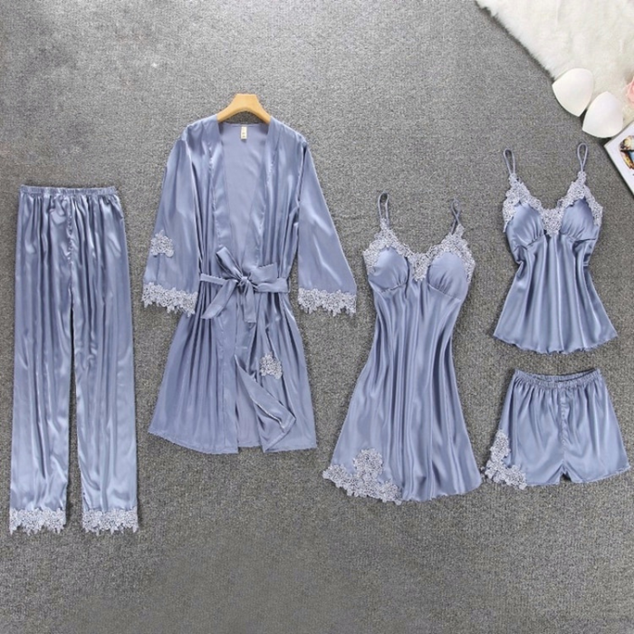 5 Pieces Silk Pajamas Set — My Comfy Pajama