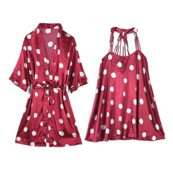 Silk Polka Dot Pajama Set