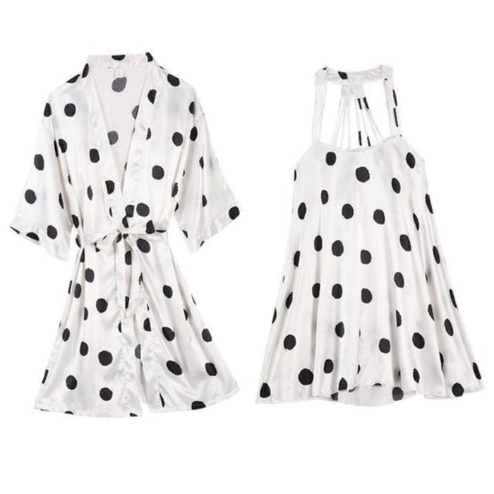 Silk Polka Dot Pajama Set