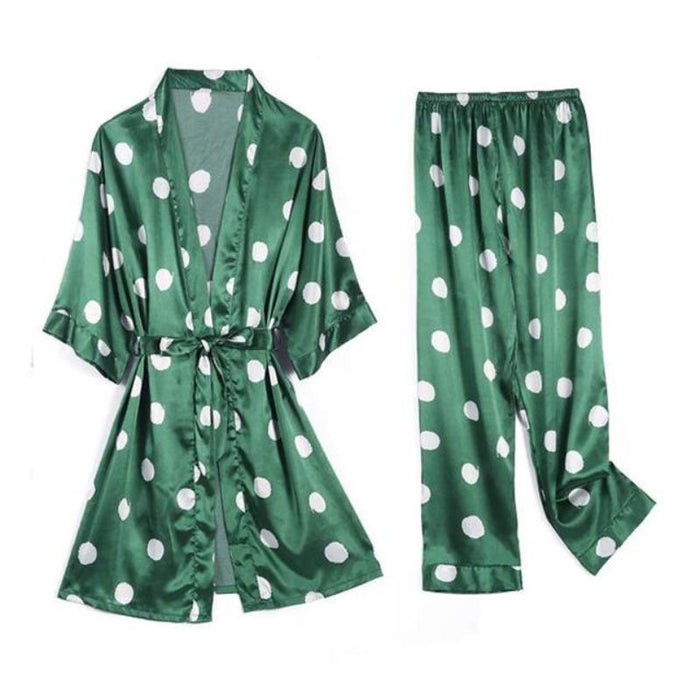 Silk Polka Dot Pajama Set