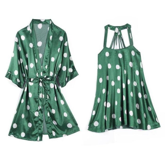 Silk Polka Dot Pajama Set