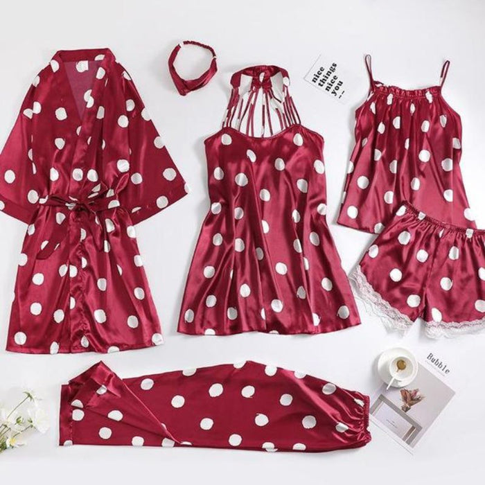 Silk Polka Dot Pajama Set