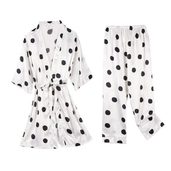 Silk Polka Dot Pajama Set