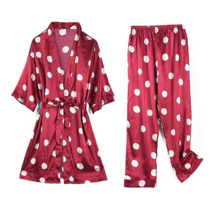 Silk Polka Dot Pajama Set