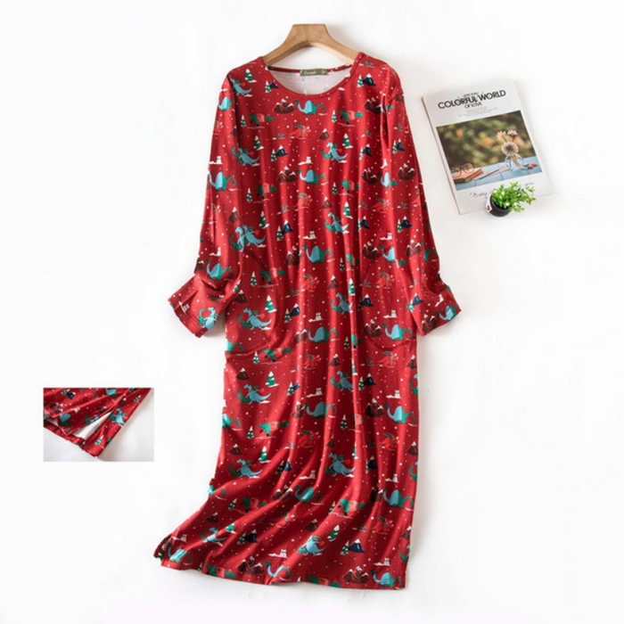 Pretty Print 100% Cotton Nightdress For Women