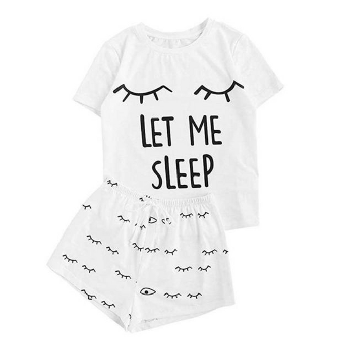 Cartoon Casual Spring Summer Women Pajamas Set