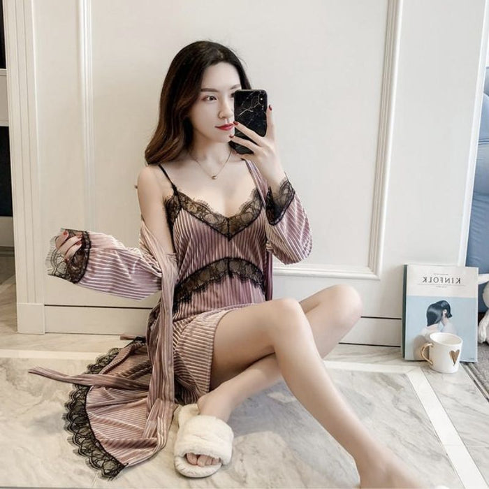 Kimono Lace Sleepwear Bathrobe Gown