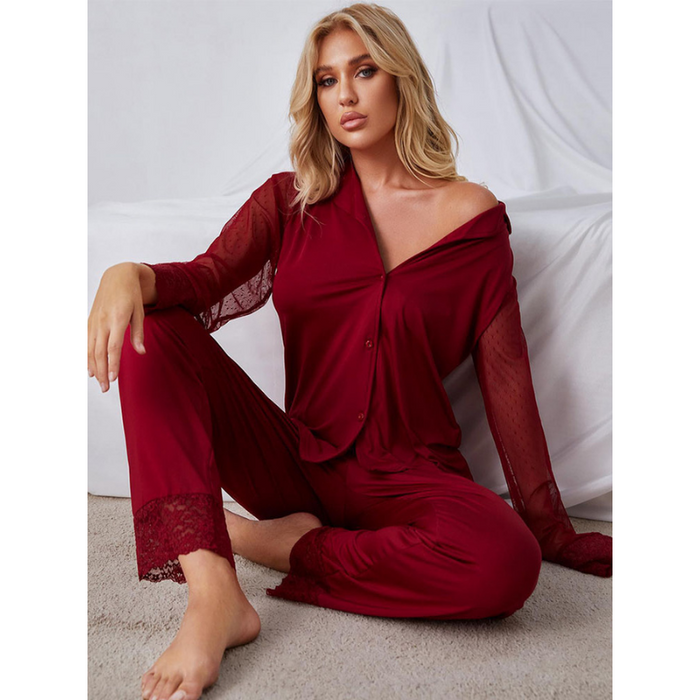 The Solid Long Pajama Set