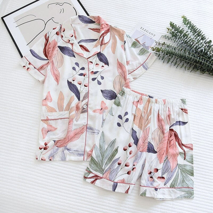 Plant Print Home Wear Pajamas