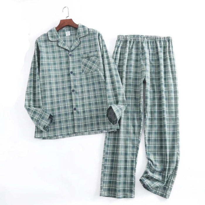 The Plaided Autumn Couple Pajama Sets