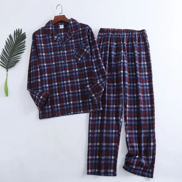 The Plaided Autumn Couple Pajama Sets