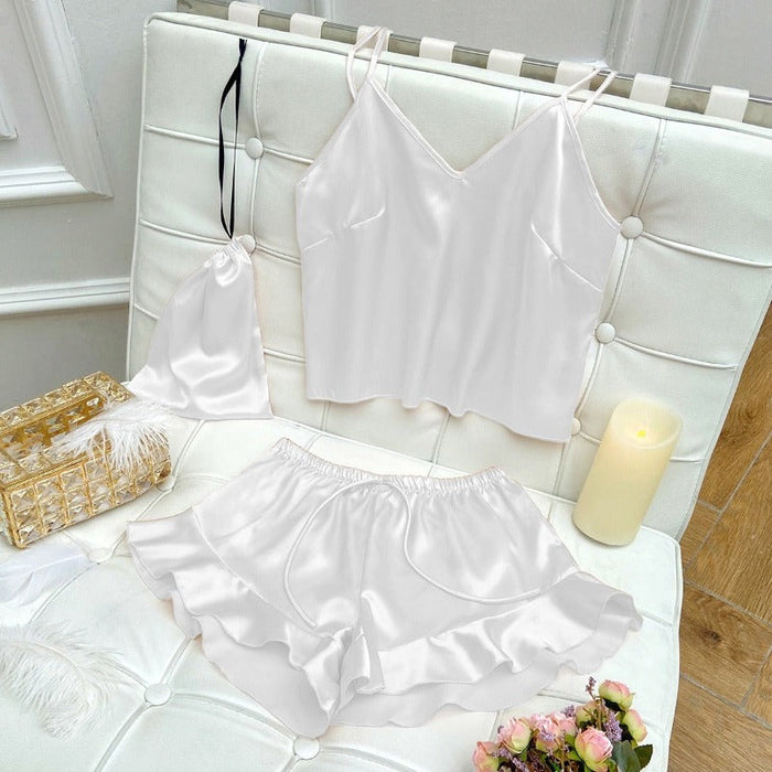 Personalized Solid Colored Ruffle Nightwear Pajamas
