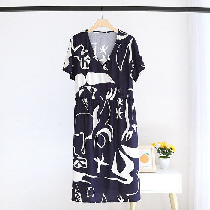 Women Viscose Short Sleeve Dress