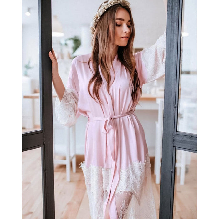 Bride Robe Lace Dressing Gown Set